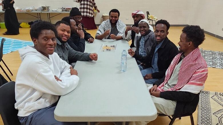 People sitting around a table.