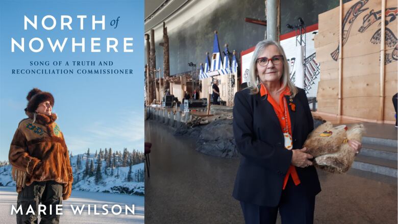 A book cover featuring a woman wearing a fur coat and hat looking at a bright blue sky.