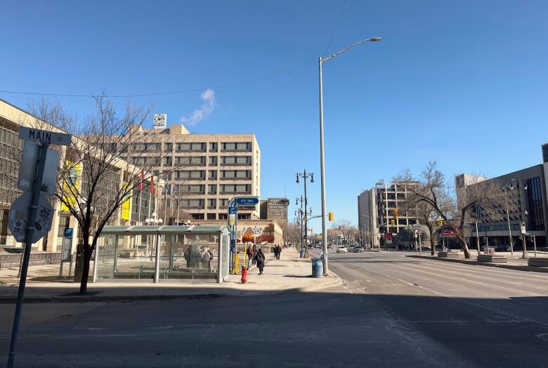 A downtown street scene