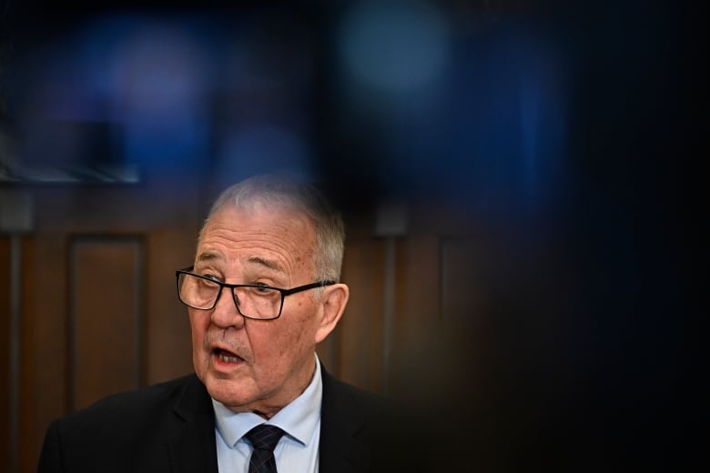 Minister of National Defence Bill Blair speaks during a media availability on An Act to Amend the National Defence Act and Other Acts, in the Foyer of the House of Commons on Parliament Hill Ottawa, on Thursday, March 21, 2024.