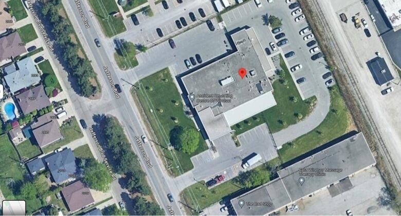 A satellite view of a police building.