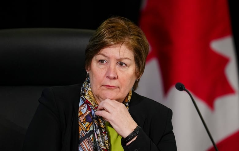 Commissioner Justice Marie-Josee Hogue listens during the Public Inquiry Into Foreign Interference in Federal Electoral Processes and Democratic Institutions in Ottawa on Tuesday, April 2, 2024.