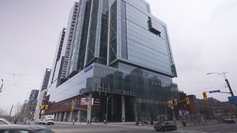 Giant glassy office tower