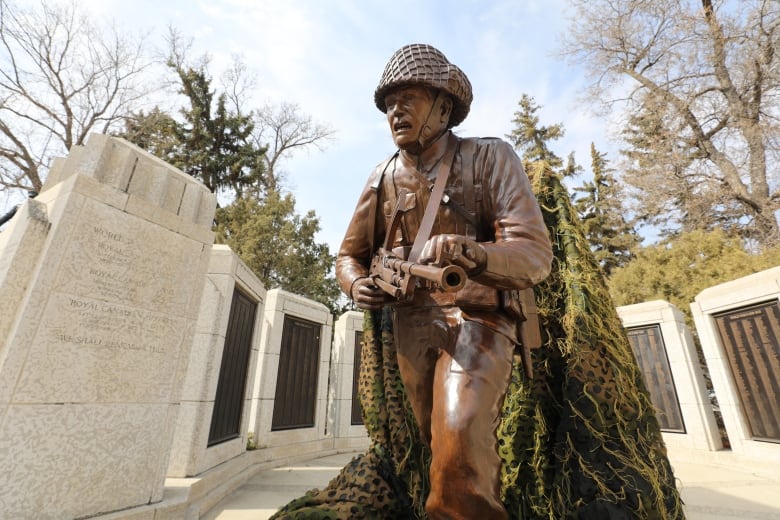 This 2.5-metre-tall statue of a soldier from the Second World War honouring the Royal Regina Rifles for their actions on D-day will be installed June 5 in Bretteville-sur-Mer, France.