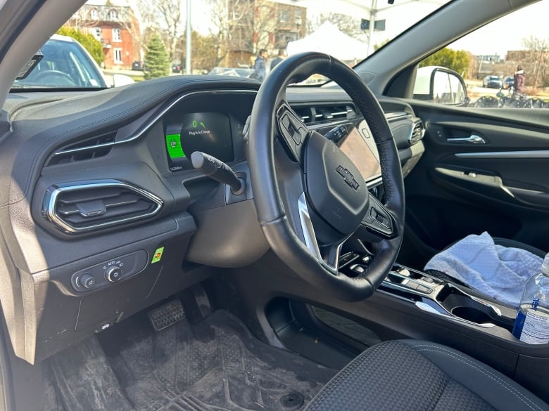 The interior of a Communauto vehicle. 