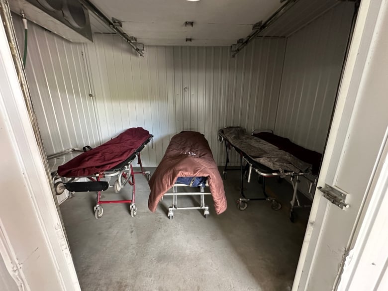 freezer for unclaimed bodies, Hawkesbury