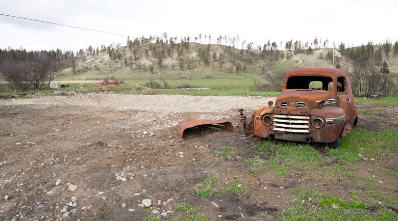 Pictured is an empty hole in the ground where the home of Pete and Dolly Andrew once stood. The couple lost their home to the St. Mary's River Wildfire in July of 2023. It could be years before they are able to rebuild. 