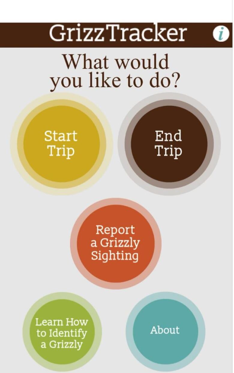 A smartphone app with coloured buttons and the question What would you like to do.