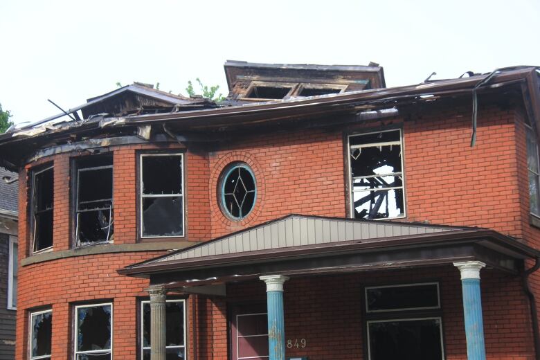 The second floor of 849 Victoria Avenue in Windsor, Ont., collapsed after the structure caught fire early Monday.