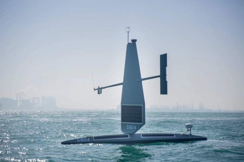 A sail drone belong to the US Navy's Task Force 59 in the Persian Gulf.