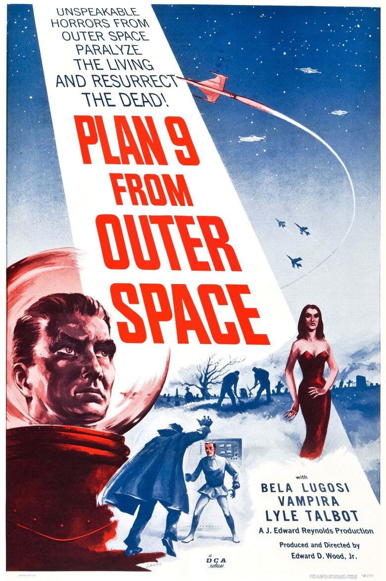 A vintage movie poster from the 1950s hinting at aliens