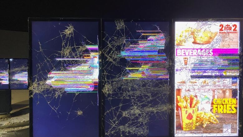 Scratched and damaged drive through monitors