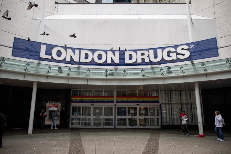 A large storefront with the text reading 'London Drugs.'