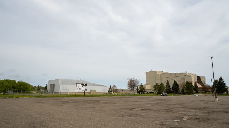 A parking lot next to the Canada Games Complex and Thunder Bay Community Auditorium.