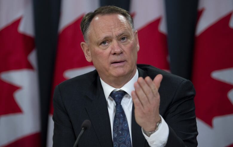 Chair David McGuinty speaks about the Annual Report of the National Security and Intelligence Committee of Parliamentarians during a news conference in Ottawa, Tuesday April 9, 2019. 