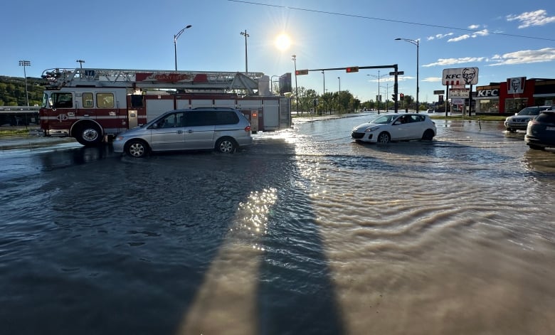 A number of roads in northwest Calgary are closed because of a water main break in the area. 