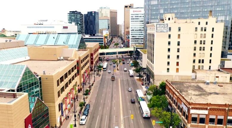 Buildings and roads of a downtown