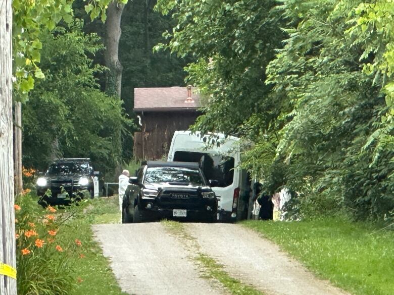 Police on a driveway