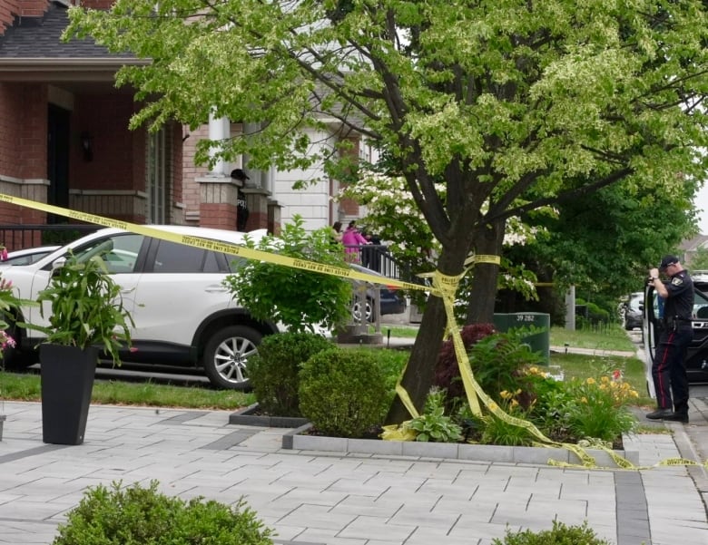 York police at the scene of a quadruple shooting in Woodbridge on June 21, 2024.