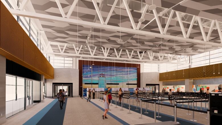 Artist rendering of airport renovation.