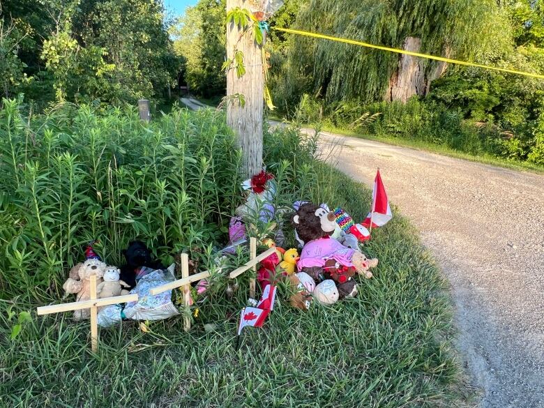  Tributes by the roadside.