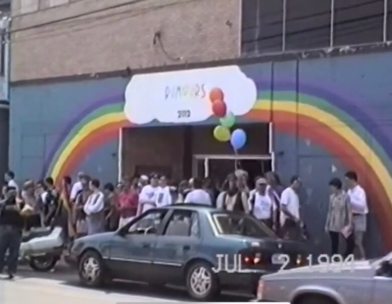 The old Rumours bar on Gottingen Street can be seen in this still from a home video, taken during the 1994 Halifax Pride Parade.