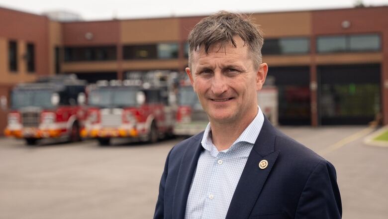 Portrait of Chris Ross, the President of the Montreal Firefighters Association and a representative of the International Association of Fire Fighters 