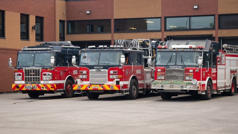 Photo showing three fire engines