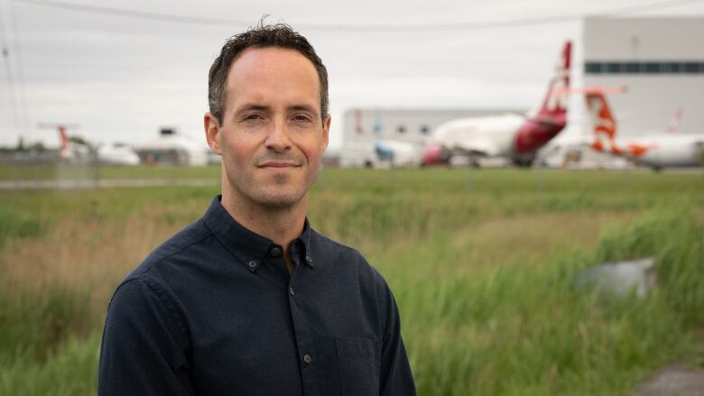 Photo shows Philippe Gagnon, president of the Montreal Airport Firefighters Association