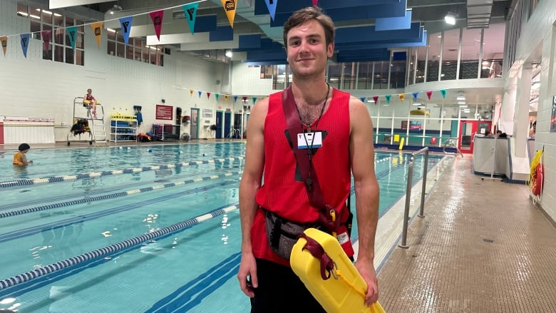 Max Brunner, 25 is a lifeguard at the YMCA Centre branch in downtown London. Working the job since September, Brunner says it's allowed him to learn valuable life skills. 