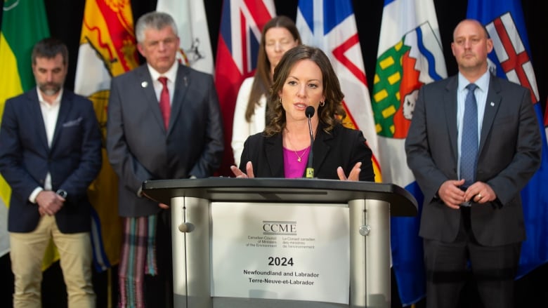 Woman at podium