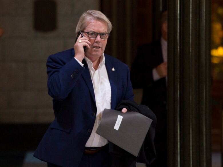 Liberal MP Rodger Cuzner makes his way to caucus on Parliament Hill in Ottawa on Wednesday, October 18, 2017. Cuzner, who was most recently Canada's consul general in Boston, has been appointed to a position in the Senate.