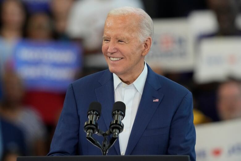 U.S. President Joe Biden is seen at a campaign event in Detroit on Friday, July 12, 2024.