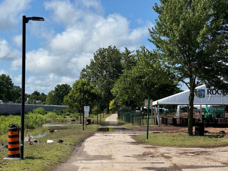 Flooding at Harris Park on July 15, 2024.