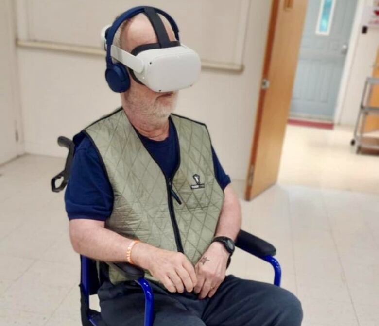 Man using a virtual reality headset