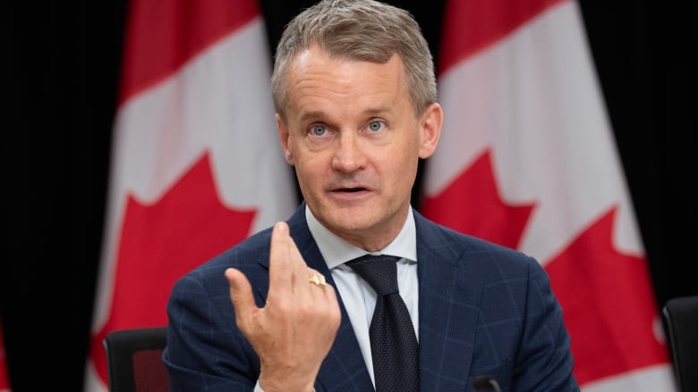 Labour and Seniors Minister  Seamus O'Regan during a news conference, in Ottawa, Wednesday, May 1, 2024.