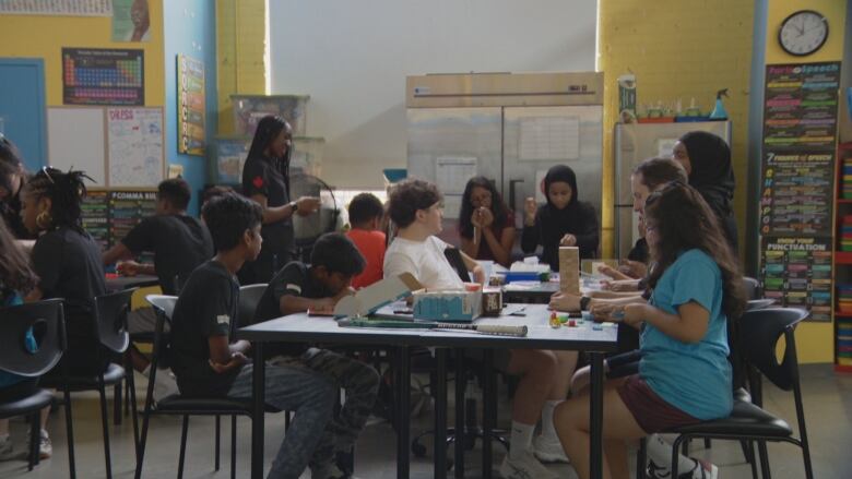 People sitting in a classroom.