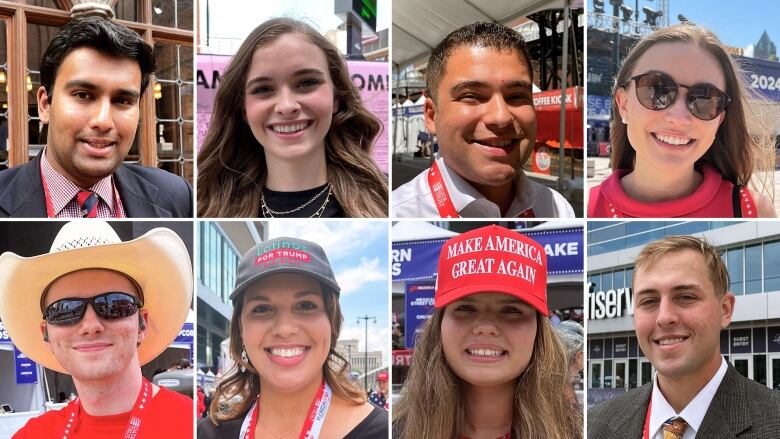 A composite image shows eight young people.