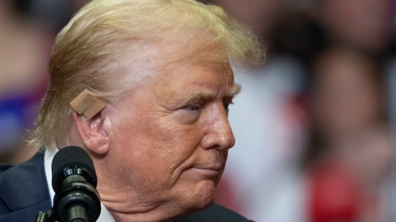 Former U.S. president Donald Trump is seen at a campaign rally in Grand Rapids, Mich., last weekend.