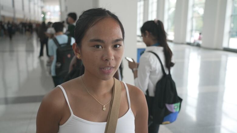 Jem Morcillo, 18, a CNE job seeker, said when she saw the line to get into the job fair, she thought it might be 'impossible' to get a job.