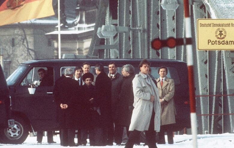 Anatoly Shcharansky (seen wearing a hat in the image above) is seen during the Feburary 1986 prisoner exchange that saw him freed from Soviet custody.