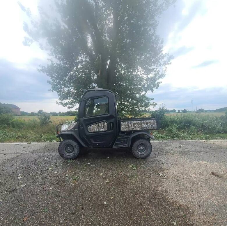 An ATV in Chatham-Kent shown before it was struck by a tree limb in a big storm in early August.