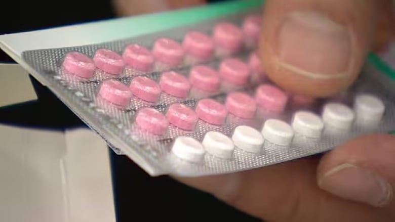 Close up of a package of birth control pills