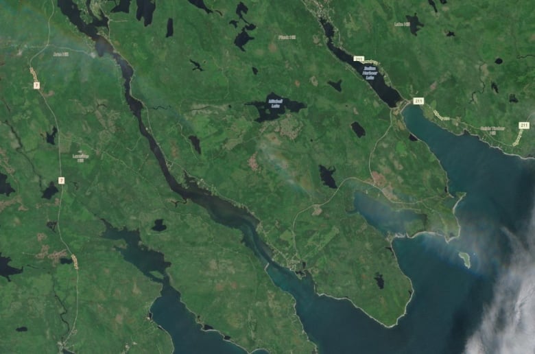 Satelite image of St. Mary's River. 