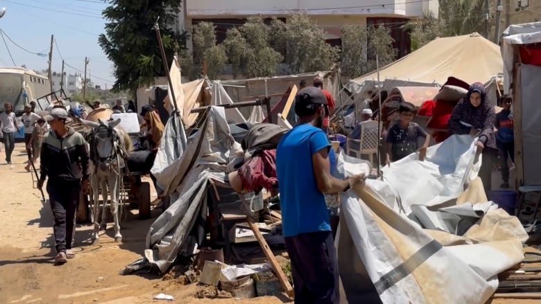 Most of the tens of thousands of people who have been told to leave Khan Younis and Deir al Balah have been uprooted several times before.  UN agencies the lack of proper sanitation,  drinking water and nutrition is spreading diseases,  such as polio.