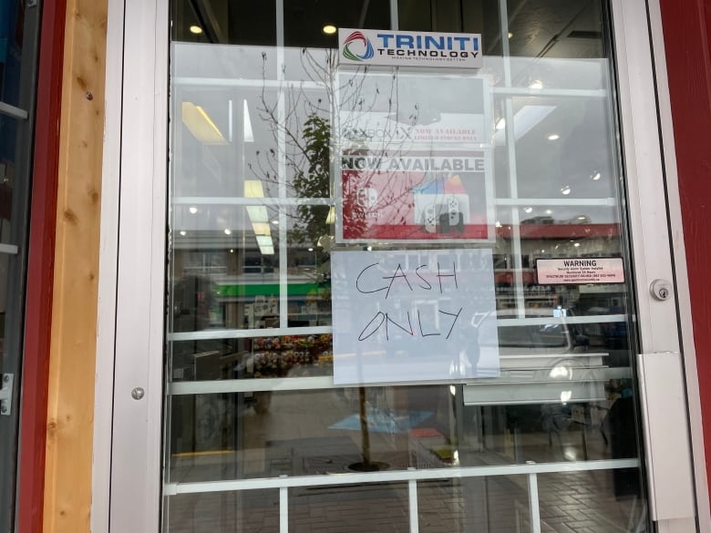 ATMs and many other systems were down. Businesses in downtown Whitehorse, Yukon asked customers to pay with cash during the Aug. 25 outage. 