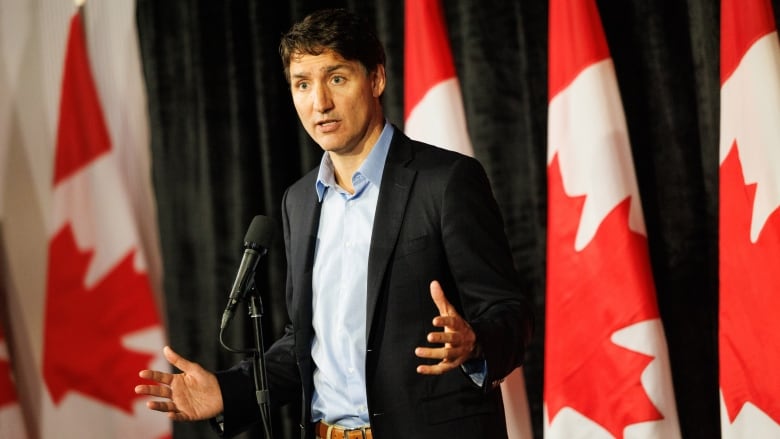 Prime Minister Justin Trudeau speaks to media at the Federal ministers cabinet retreat in Halifax, Monday, Aug. 26, 2024.