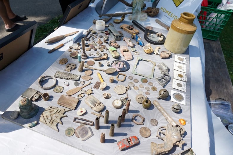 Various objects displayed on a table