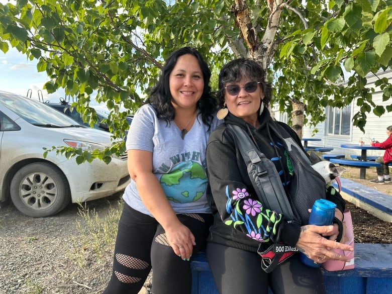 Little Salmon Carmacks Chief Nicole Tom, left, and Na-Cho Nyk Dun First Nation Chief Dawna Hope at the Cyanide in the Water concert in Whitehorse.  