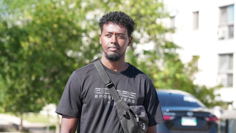 Mohamed Goulaid in the parking lot where he caught someone breaking into cars